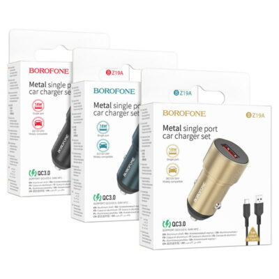 METAL SINGLE PORT CAR CHARGER SET BZ-19A USB TO C